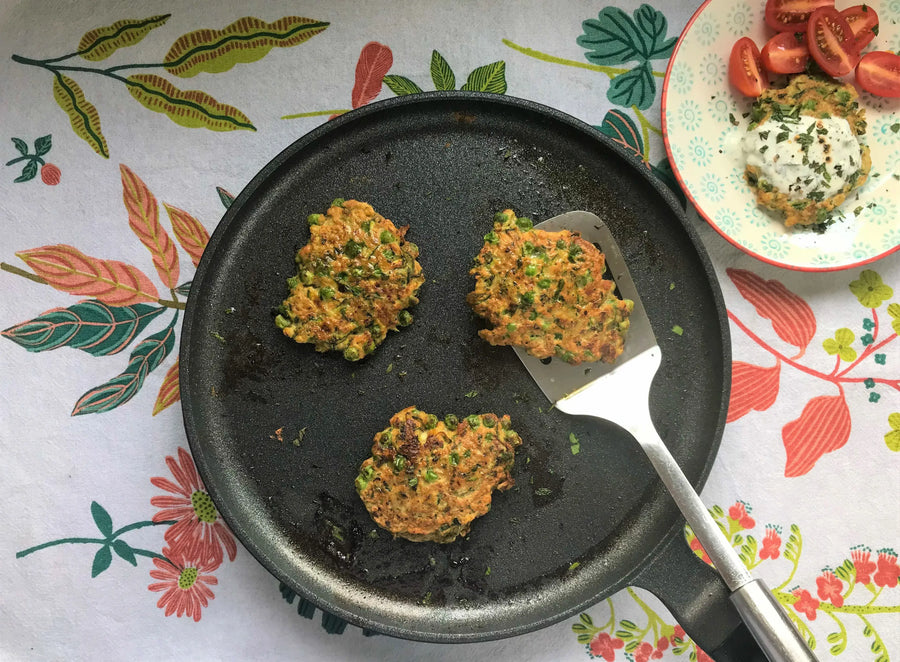 Pea and Courgette Fritters