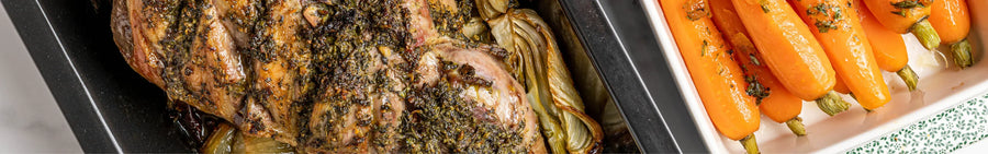 Lemon and Mint Leg of Lamb with Tarragon and Marmalade Carrots