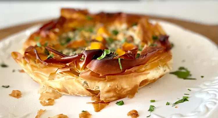 Butternut Squash, Spinach and Ricotta Filo Galette from Facebook Live with Naomi Hansell