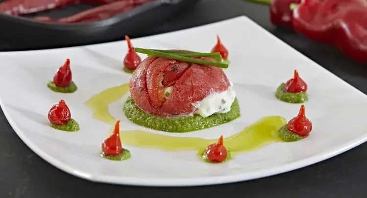 Grilled Red Pepper and Cream Cheese Parcels