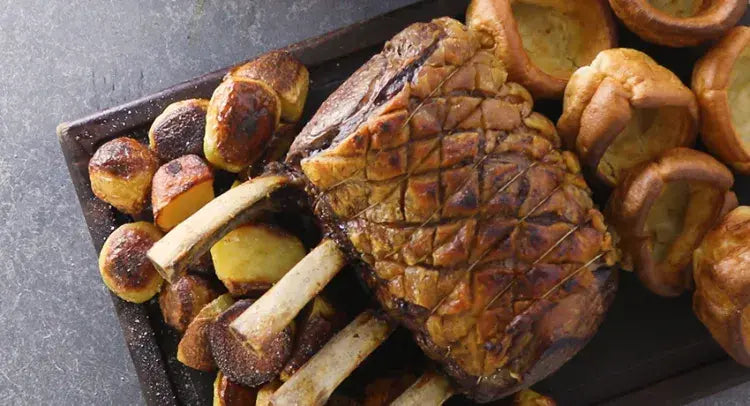 Roast Beef with Roast Potatoes and Yorkshire Puddings