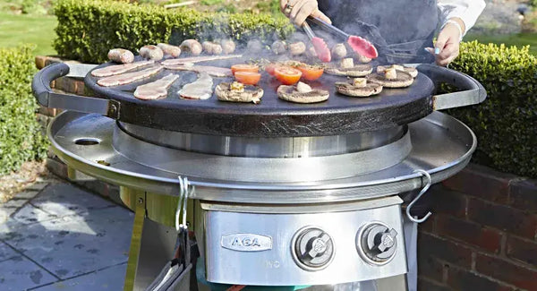 Cooking a full english breakfast on the AGA Professional Series Outdoor Grill