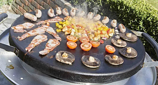 Cooking breakfast on the AGA Professional Series Outdoor Grill
